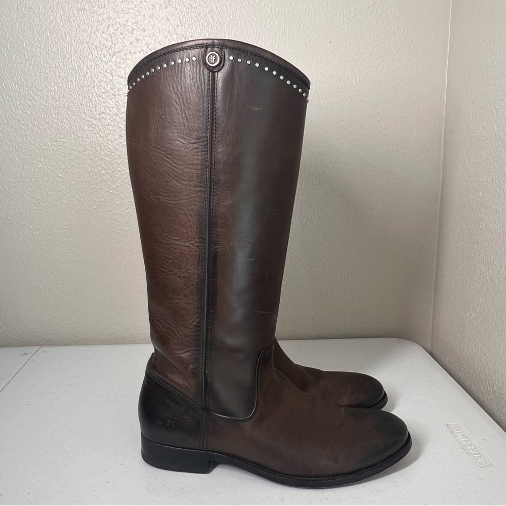 Brown Leather Knee-High Boots - Picture 3 of 12